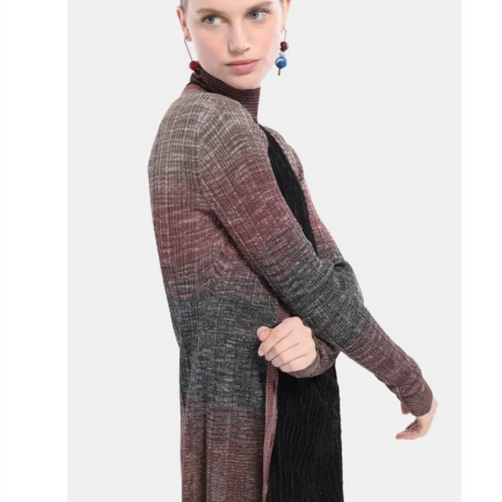 MISSONI Degradé Metallic Crochet Knit Cardigan in‎ Red, Sz XS